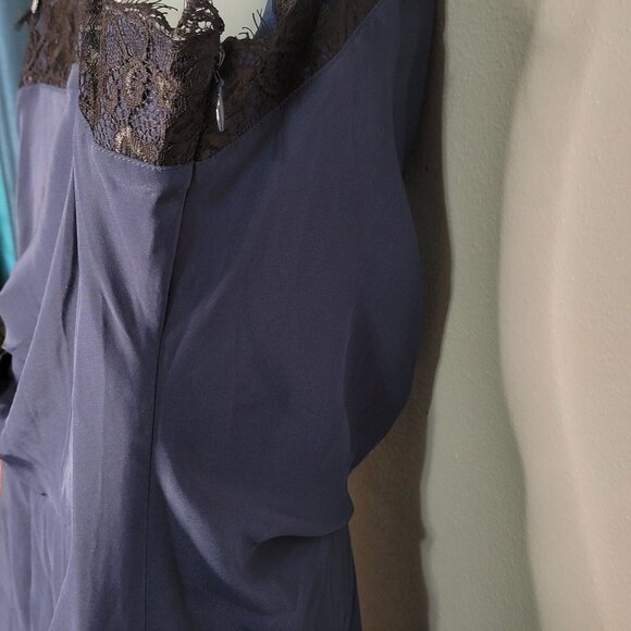 Victoria's Secret Women's 6 Satin Slip Dress Chemise Ruched Waist Lace Blue - Picture 8 of 8